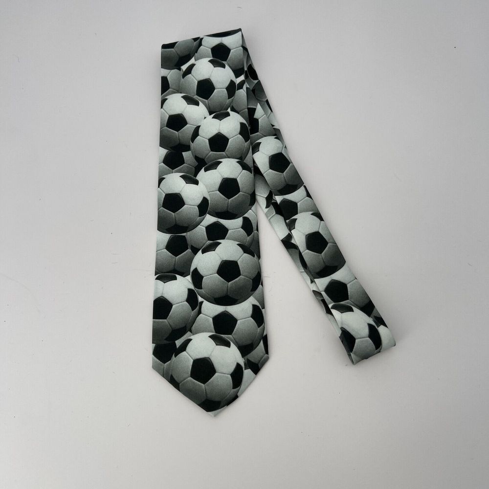 Ralph Marlin Soccer Ball Tie Classic Sport Woven‎ Necktie1995 VTG Coach Gift